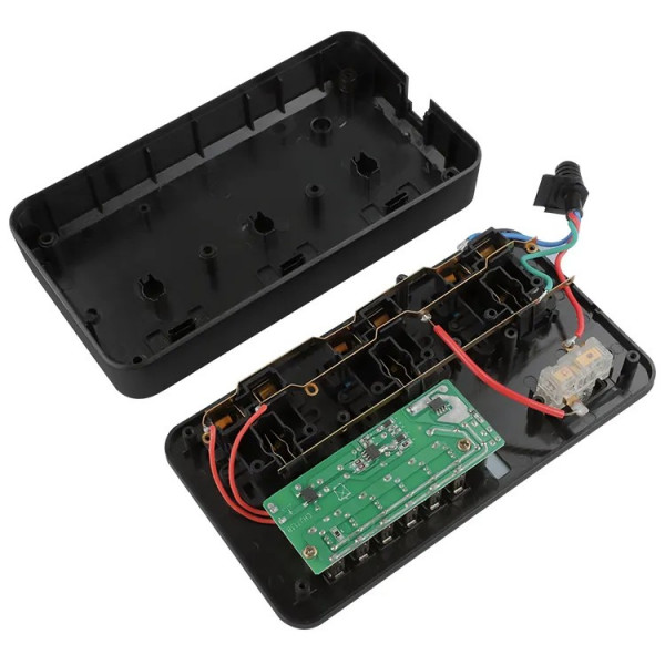 Мережевий фільтр ТВ-Т09, 3 розетки + 6 USB, 2 м, перетин 3х0,75мм, 3000W, Black-grey, Box