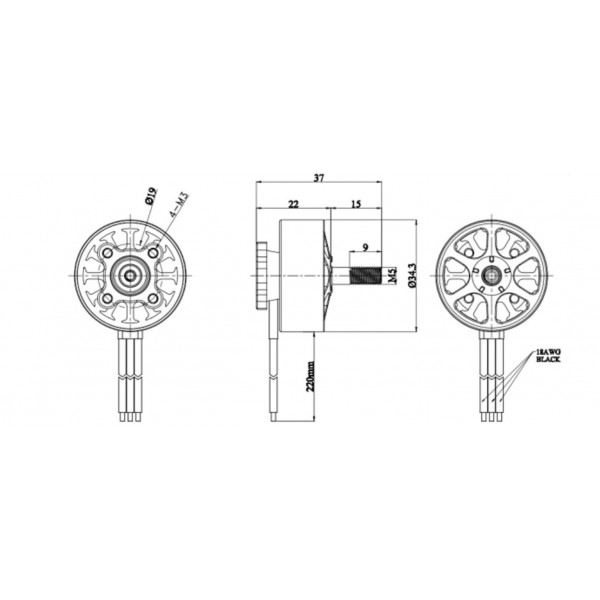 Електродвигун Arthur Flash Hobby M2807, 1300KV, Mars Series