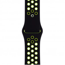 Ремінець для Apple Watch 38/40/41 mm Nike Sport Band Чорне/Зелений