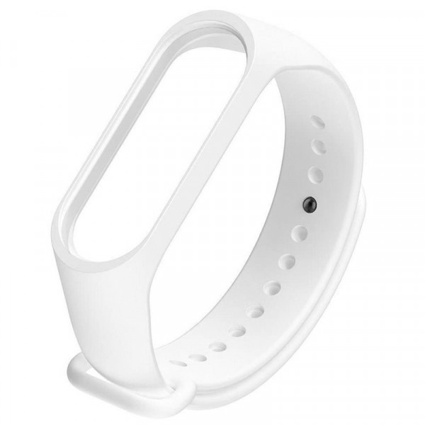 Ремінець для фітнес браслету Mi Band 5/6/7 Silicone, Біле