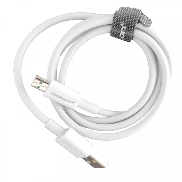 Кабель Konfulon DC20, Micro, 1m, 4A, Біле