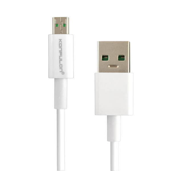 Кабель Konfulon DC20, Micro, 1m, 4A, Біле