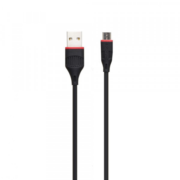 Мережевий зарядний пристрій Borofone BA20A, Cable Micro, 2.1A, Black