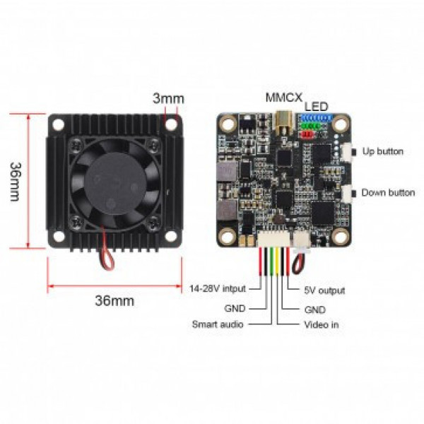 Відеопередавач VTX AKK Ultra Long Range (New Version), 25/250/500/1000/2000/3000 mW, 5.8 GHz, 80 Ch