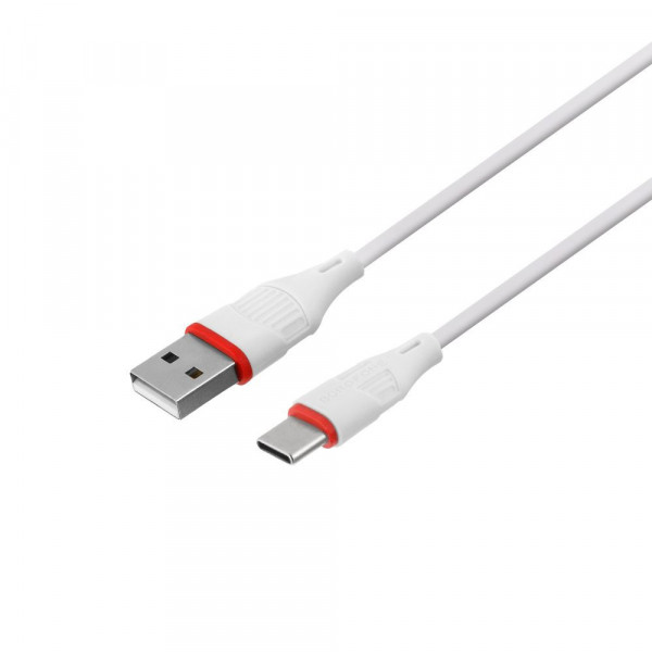 Мережевий зарядний пристрій Borofone BA21A, Cable Type-C, QC 3.0, PD 18W, White