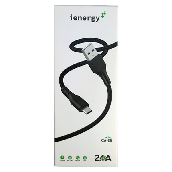 Кабель iEnergy CA-28, Type-C, 1m, 3A, Чорне