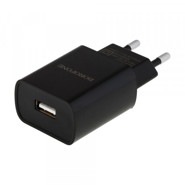 Мережевий зарядний пристрій Borofone BA20A, Cable Lightning, 2.1A, Black