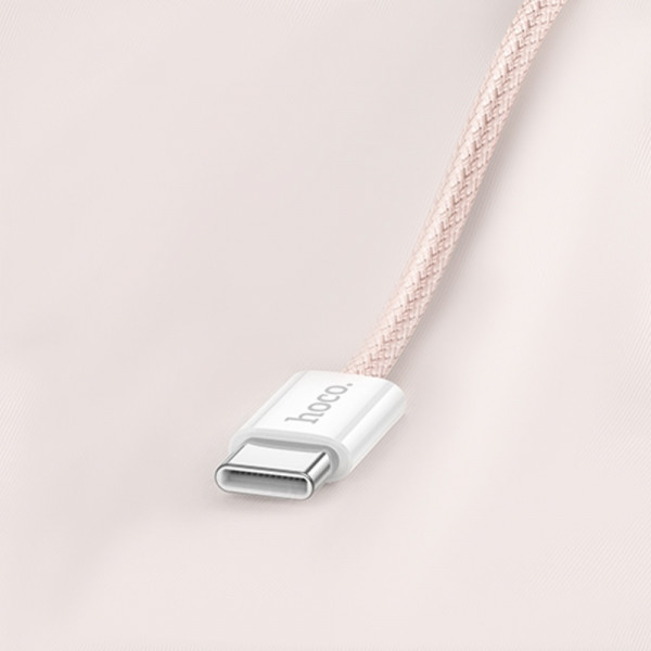 Кабель Hoco X104 Source, Type-C to Type-C, 1m, 60W, Рожевий