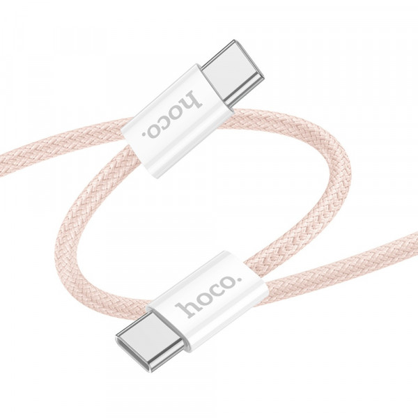 Кабель Hoco X104 Source, Type-C to Type-C, 1m, 60W, Рожевий