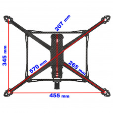 Рама для FPV-дрона Mark4, 13", 570 mm, Carbon