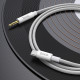 Аудіокабель HOCO UPA19 Type-C to 3.5mm male, nylon braid, 1m, Silver (6931474759955)