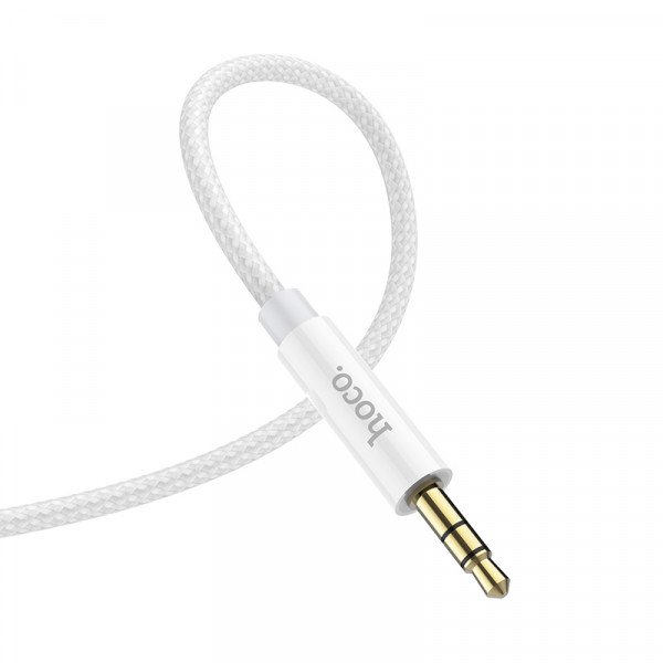 Аудіокабель HOCO UPA19 Type-C to 3.5mm male, nylon braid, 1m, Silver (6931474759955)