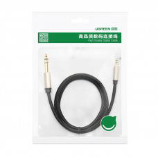 Аудіокабель UGREEN AV127 3.5mm Male to 6.35mm Male, TRS Stereo Audio Cable, nylon braid, 5m Gray (UGR-10630)