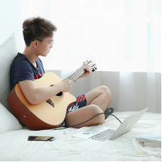 Аудіокабель UGREEN AV127 3.5mm Male to 6.35mm Male, TRS Stereo Audio Cable, nylon braid, 5m Gray (UGR-10630)