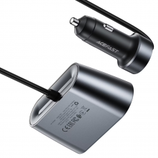 Автомобільний зарядний пристрій ACEFAST B22 152W 2-in-1 Car Charger（2USB-C+3USB-A+Dual Cig Lighter） metal gray (6974316287179)