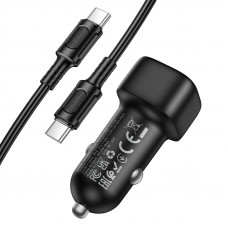 Автомобільний зарядний пристрій BOROFONE BZ34A Cloud single port PD20W car charger set (C to C) Black (6941991122354)