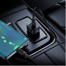 Автомобільний зарядний пристрій BOROFONE BZ34A Cloud single port PD20W car charger set (C to C) Black (6941991122354)