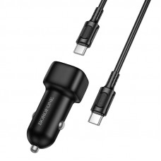 Автомобільний зарядний пристрій BOROFONE BZ34A Cloud single port PD20W car charger set (C to C) Black (6941991122354)