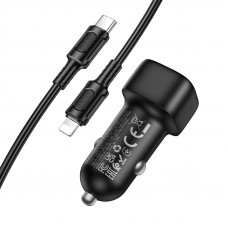 Автомобільний зарядний пристрій BOROFONE BZ34B Cloud PD38W(1C1A) car charger set(C to iP) Black (6941991122392)