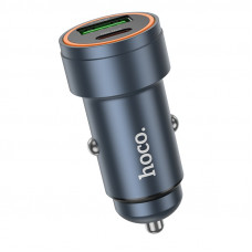 Автомобільний зарядний пристрій HOCO Z57A Glorious PD30W+QC3.0 car charger Metal Gray (6942007633109)
