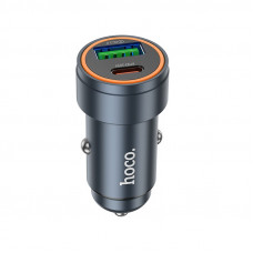 Автомобільний зарядний пристрій HOCO Z57A Glorious PD30W+QC3.0 car charger Metal Gray (6942007633109)