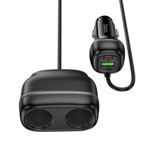 Автомобільний зарядний пристрій HOCO Z59 Rank 48W dual port PD30W+QC3.0 dual cigarette lighter slot car charger Black (6942007641500)