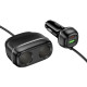 Автомобільний зарядний пристрій HOCO Z59 Rank 48W dual port PD30W+QC3.0 dual cigarette lighter slot car charger Black (6942007641500)