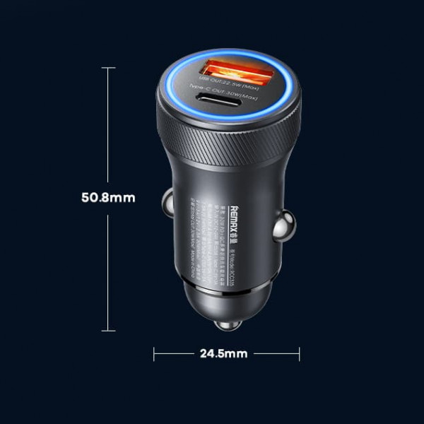 Автомобільний зарядний пристрій REMAX Seaya Series 30W PD+QC 1A+1C Fast Charging Car Charger RCC335 Tarnish (6954851204336)
