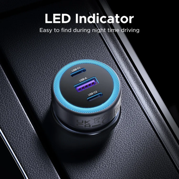 Автомобільний зарядний пристрій UGREEN EC307 30W 3-Port Fast Car Charger (UGR-45843)