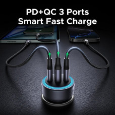 Автомобільний зарядний пристрій UGREEN EC307 30W 3-Port Fast Car Charger (UGR-45843)