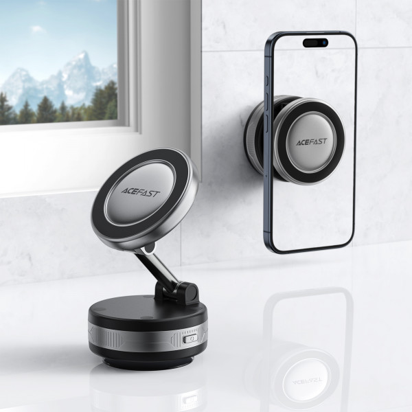 Автотримач для телефона ACEFAST E30 Electric Suction cup magnetic Phone holder, Metal Gray (6974316284864)
