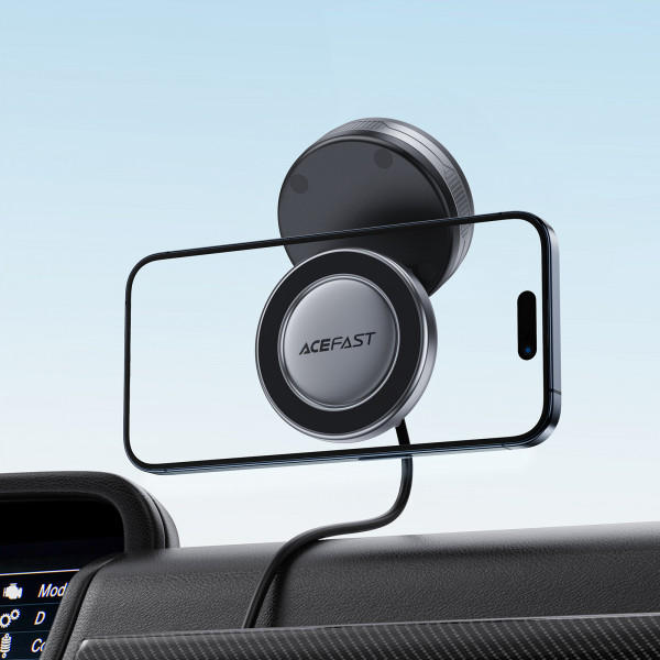 Автотримач для телефона ACEFAST E30 Electric Suction cup magnetic Phone holder, Metal Gray (6974316284864)