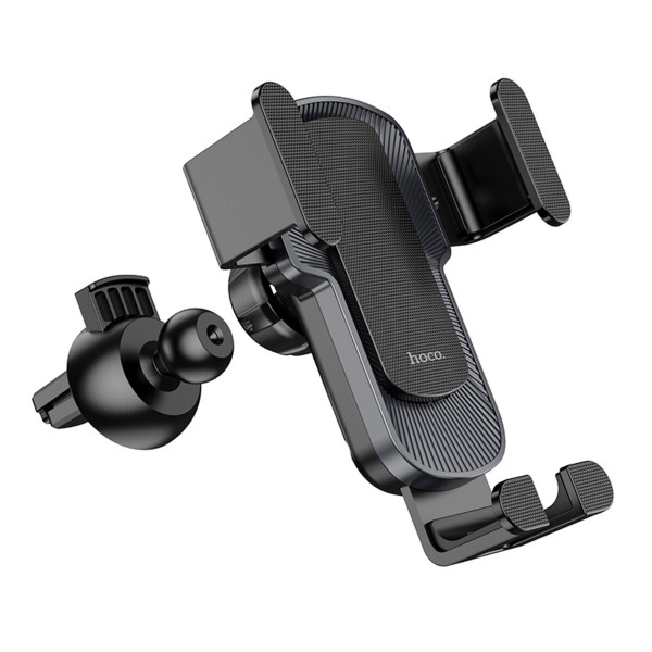 Автотримач для телефона HOCO CA103 vertical and horizontal air outlet gravity car holder Чорний Metal Gray
