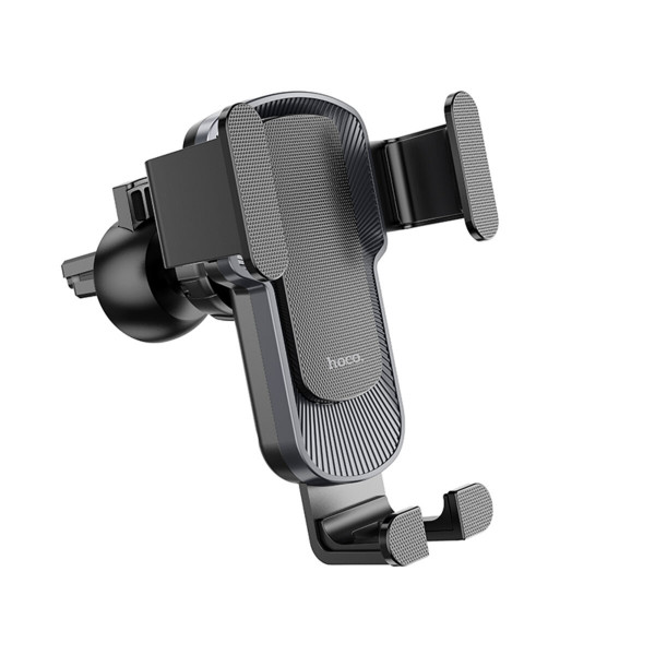 Автотримач для телефона HOCO CA103 vertical and horizontal air outlet gravity car holder Чорний Metal Gray