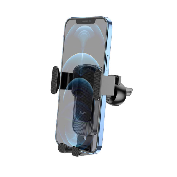 Автотримач для телефона HOCO CA103 vertical and horizontal air outlet gravity car holder Чорний Metal Gray