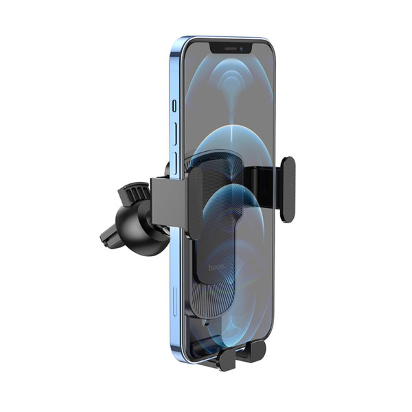 Автотримач для телефона HOCO CA103 vertical and horizontal air outlet gravity car holder Чорний Metal Gray