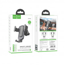 Автотримач для телефона HOCO CA103 vertical and horizontal air outlet gravity car holder Чорний Metal Gray