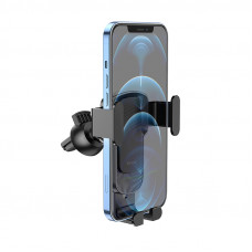 Автотримач для телефона HOCO CA103 vertical and horizontal air outlet gravity car holder Чорний Metal Gray