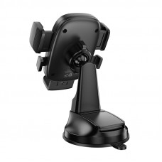 Автотримач для телефона HOCO H76 Crown one-button car holder(center console) Black Metal Gray (6942007646918)