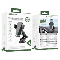 Автотримач для телефона з БЗП ACEFAST D53 wireless charging car holder with electric clamp for dashboard Black (6974316284246)