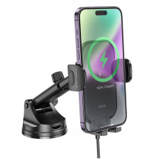 Автотримач для телефона з БЗП HOCO HW5 Journey wireless fast charging car holder(center console) Black (6942007601450)