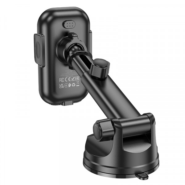 Автотримач для телефона з БЗП HOCO HW5 Journey wireless fast charging car holder(center console) Black (6942007601450)