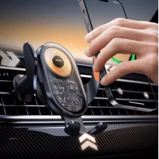 Автотримач для телефона з БЗП REMAX 15W Ultra-thin 3-Axis Linkage Car Holder RM-C17i Black (6954851216018)