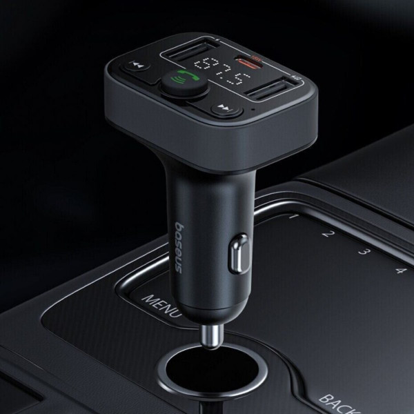 АЗП з FM-модулятором Baseus S-09 Lite Series Car FM Transmitter Cluster Black