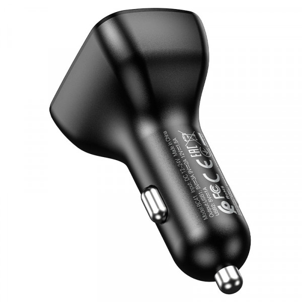 АЗП з FM-модулятором BOROFONE BC41 Eminency QC3.0 Car BT FM transmitter 18W Black 8525500090 (6974443382884)