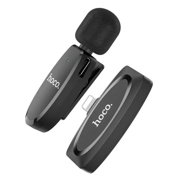 Бездротова мікрофонна система HOCO L15 iP Crystal lavalier wireless digital microphone Чорний