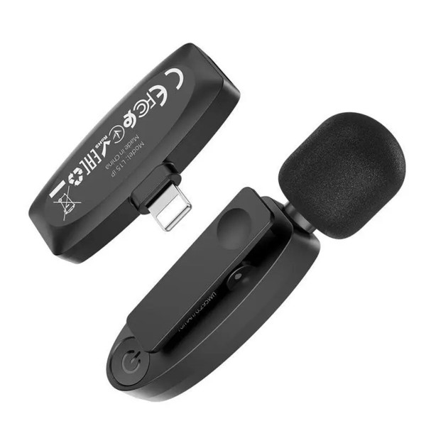 Бездротова мікрофонна система HOCO L15 iP Crystal lavalier wireless digital microphone Чорний