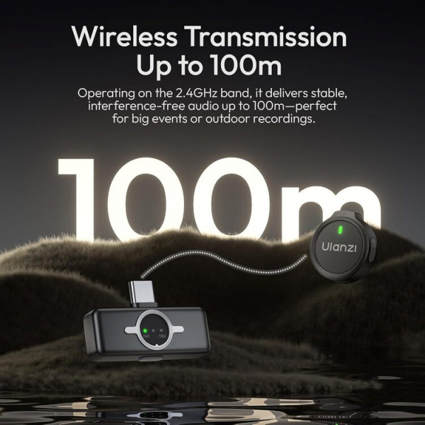 Бездротова мікрофонна система Ulanzi A21 Wireless Microphone, dual-mic, (Type C) Black (A053)