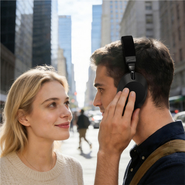 Бездротові накладні навушники ACEFAST H14 hybrid ANC wireless headset Black (6974316286264)