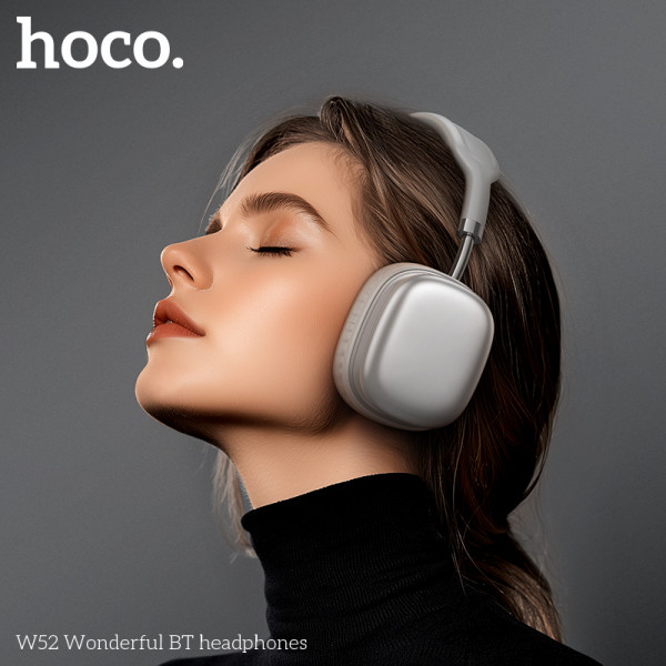 Бездротові накладні навушники HOCO W52 Wonderful BT headphones Silver (6942007646550)